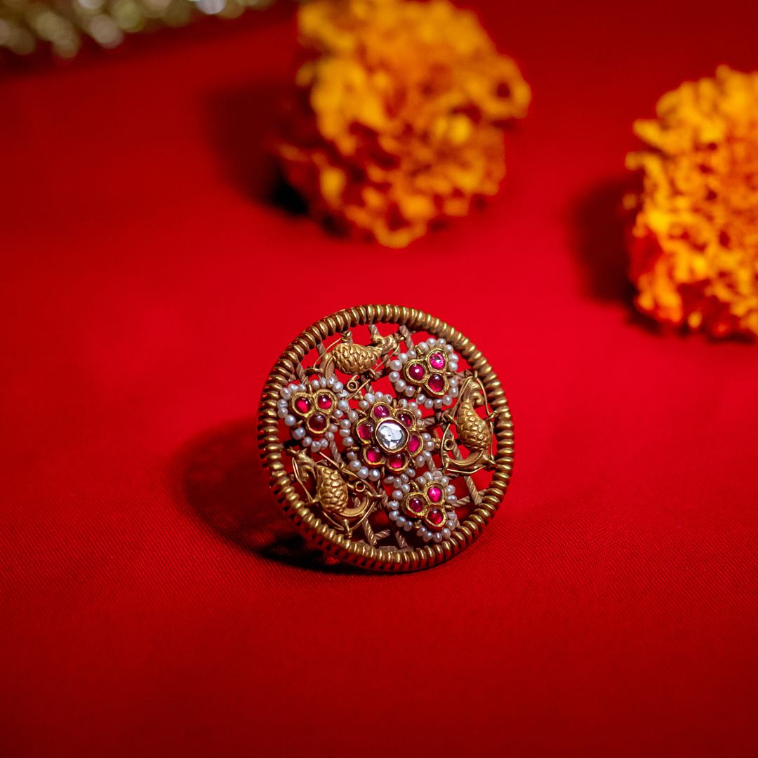 HERITAGE POLKI RING 22K