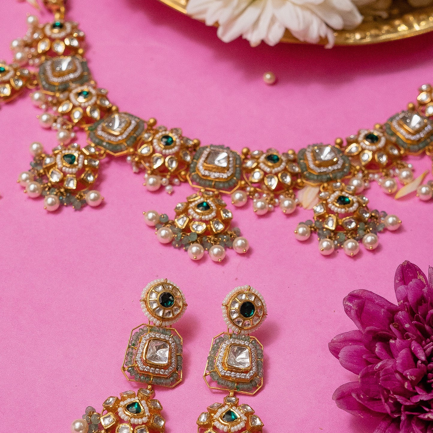 MOISSANITE KUNDAN SET