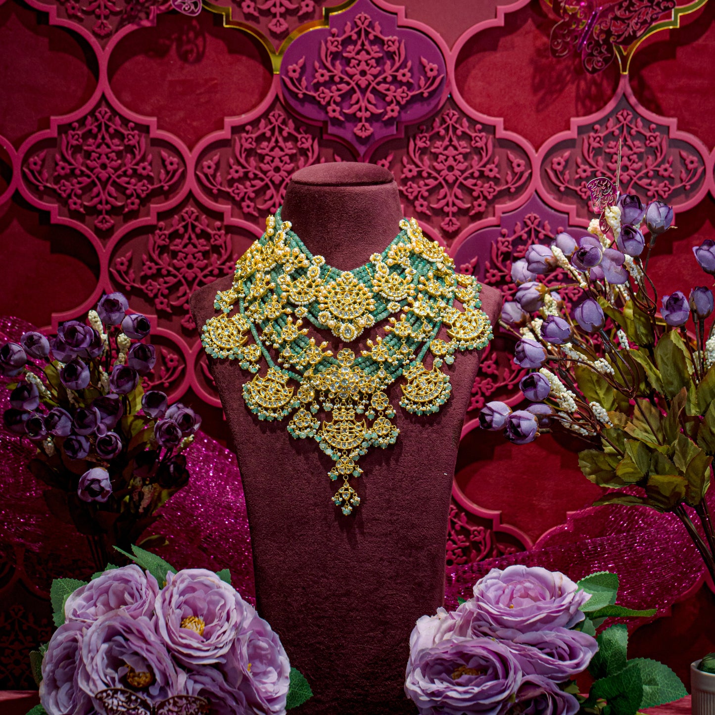 UNCUT POLKI BRIDAL NECKLACE