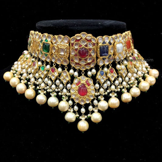 Navratna-Polki Haar by Maharashtra Jewellers